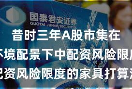 昔时三年A股市集在轰动市环境配景下中配资风险限度的家具打算深